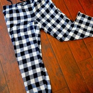 J Crew Navy Plaid Flannel Pajama Pants